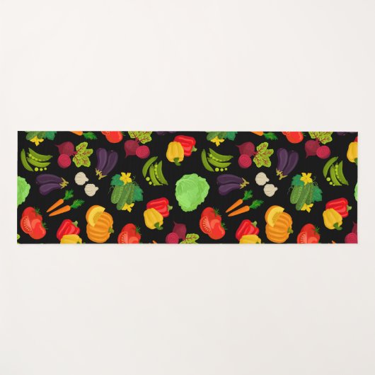 Vegetables Seamless Vegan Pattern Yogamat (Voorkant (horizontaal))