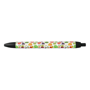 Vegetables Seamless Vegan Pattern Zwarte Inkt Pen