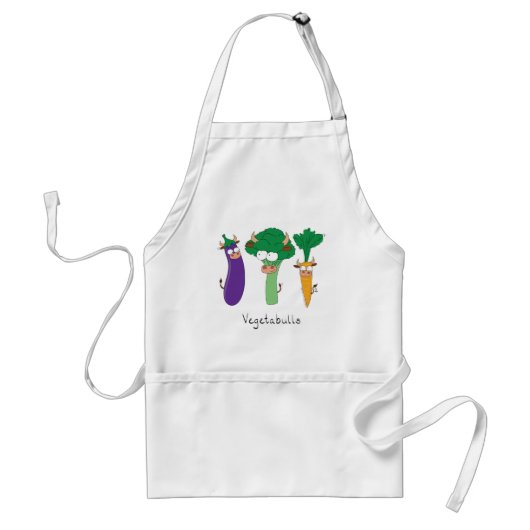 Vegetabulls Vegetable Bulls Funny Apron Standaard Schort (Voorkant)