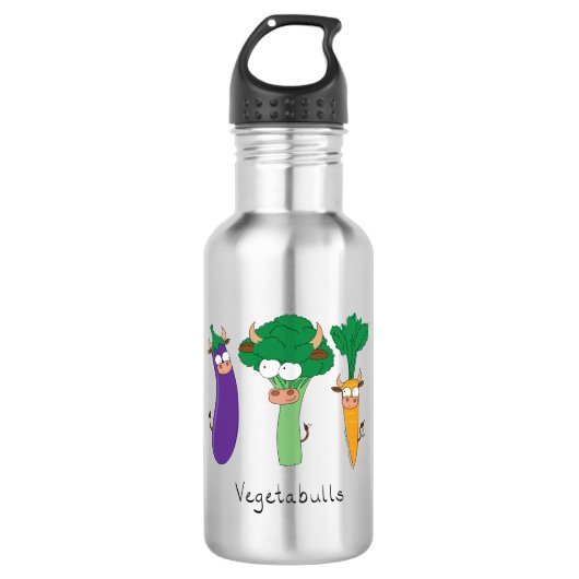 Vegetabulls Vegetable Bulls Funny Water Bottle Waterfles (Voorkant)