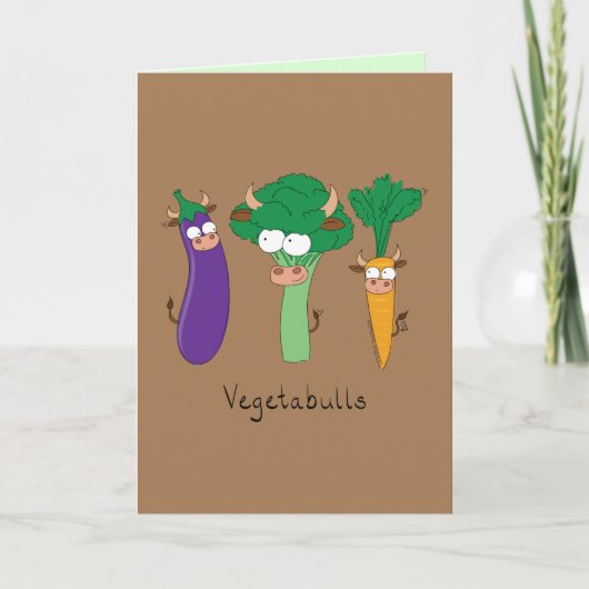 VegetaBULLS Vegetable Bulls Funny Wenskaart Kaart (Voorkant)