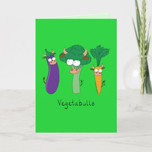 VegetaBULLS Vegetable Bulls Funny Wenskaart Kaart (Voorkant)