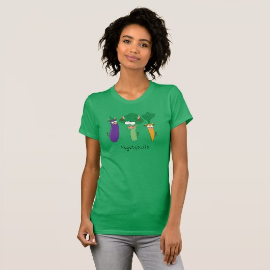 Vegetabulls Vegetable Bulls Funny Women's T-shirt (Voorkant volledig)