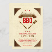 Vegetarian BBQ Invitation Kaart (Voorkant / Achterkant)