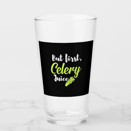 Vegetarian but first Celery Juice Glas (Voorkant)