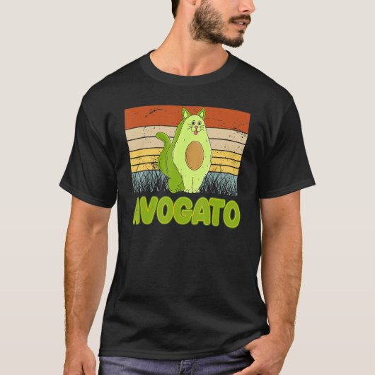 Vegetarian Cat Avogato Veggie Hangover Avocado Vin T-shirt (Voorkant)