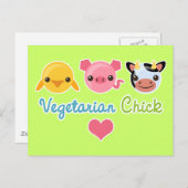 Vegetarian Chick Briefkaart (Voorkant / Achterkant)