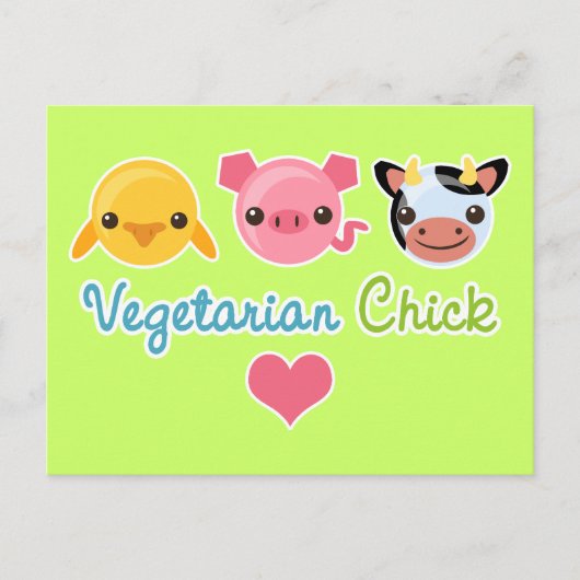 Vegetarian Chick Briefkaart (Voorkant)
