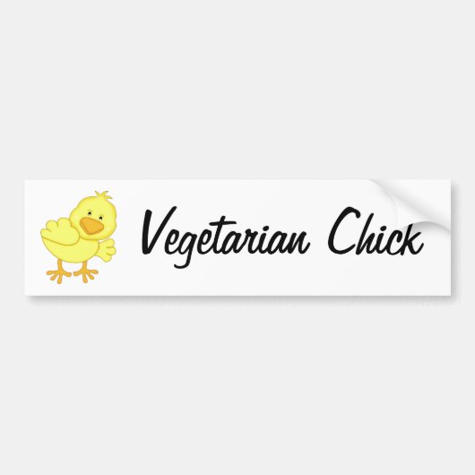 Vegetarian Chick Bumpersticker (Voorkant)