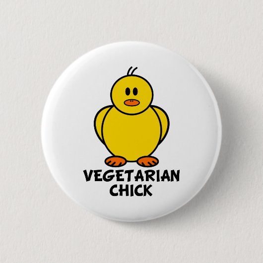 Vegetarian Chick Ronde Button 5,7 Cm (Voorkant)