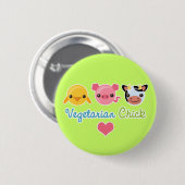 Vegetarian Chick Ronde Button 5,7 Cm (Voorkant /achterkant)