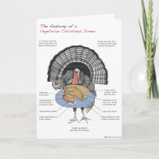 Vegetarian Christmas Card Feestdagen Kaart (Voorkant)