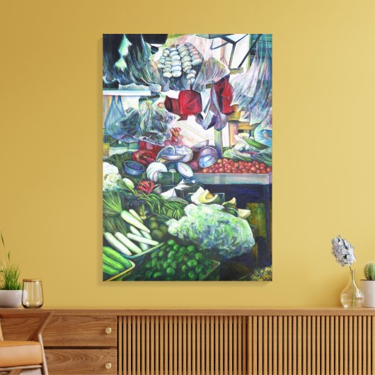 Vegetarian Club komt hier dinsdag bijeen Canvas Afdruk (Insitu (Woonkamer))