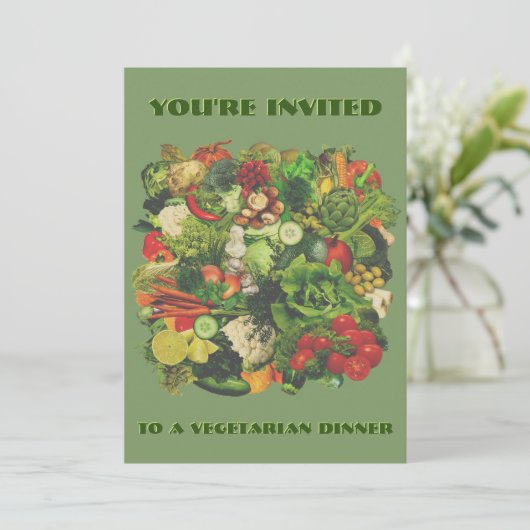 Vegetarian Dinner 🥕 🧅 🥑 Kaart (Staand voorkant)
