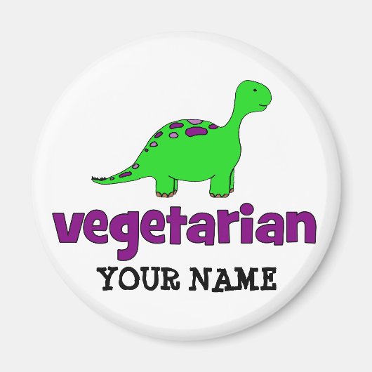 Vegetarian - Dinosaur Design Magneet (Voorkant)