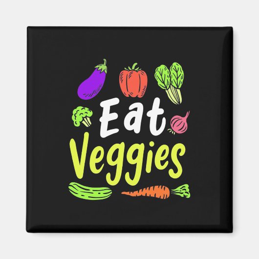Vegetarian Eat Veggies Magneet (Voorkant)