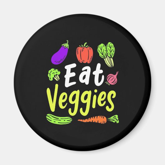 Vegetarian Eat Veggies Magneet (Voorkant)