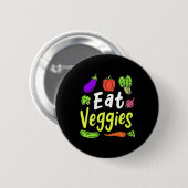 Vegetarian Eat Veggies Ronde Button 5,7 Cm (Voorkant /achterkant)