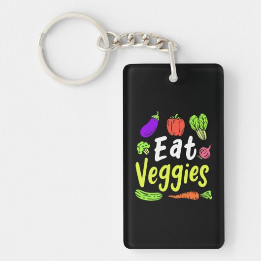 Vegetarian Eat Veggies Sleutelhanger (Voorkant)
