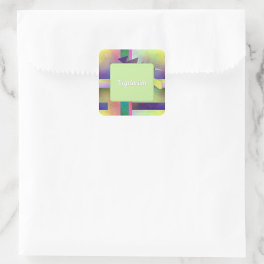 Vegetarian Food Requirement Abstract Pattern Party Vierkante Sticker (Tas)