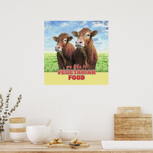 VEGETARIAN FOOD we like it Poster (Keuken)