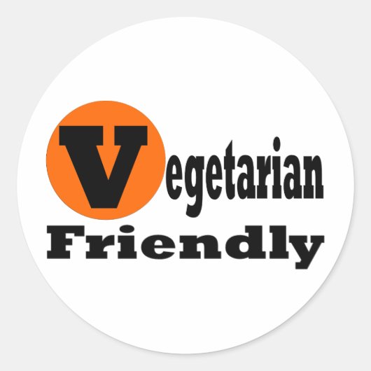 Vegetarian Friendly Ronde Sticker (Voorkant)