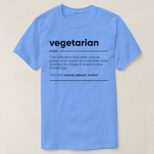 Vegetarian Funny Definition 1822 T-shirt (Design voorkant)