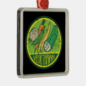 Vegetarian Grunge Metalen Ornament (Rechts)