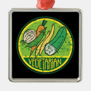 Vegetarian Grunge Metalen Ornament