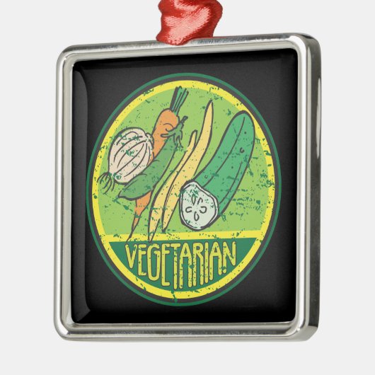 Vegetarian Grunge Metalen Ornament (Links)