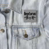 Vegetarian Grunge Winged Embleem Vierkante Button 5,1 Cm (In situ)