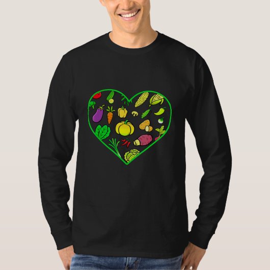 Vegetarian Heart Diet Vegan No Vat Plant Based Li T-shirt (Voorkant)