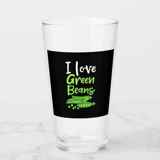 Vegetarian I love Green Bans Glas (Voorkant)