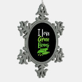 Vegetarian I love Green Bans Tin Sneeuwvlok Ornament (Links)