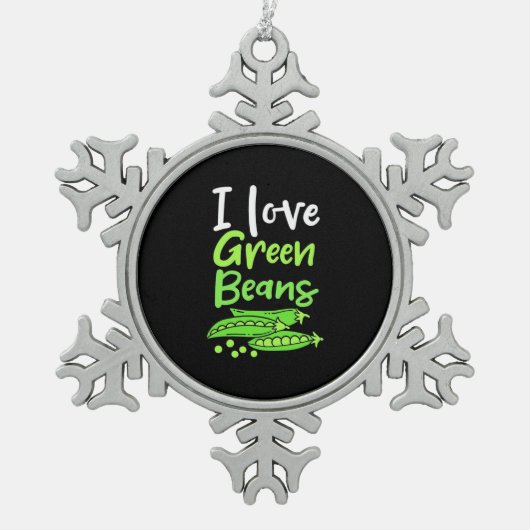Vegetarian I love Green Bans Tin Sneeuwvlok Ornament (Voorkant)
