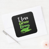 Vegetarian I love Green Bans Vierkante Sticker (Envelop)