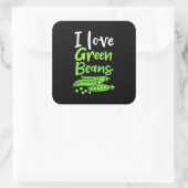 Vegetarian I love Green Bans Vierkante Sticker (Tas)