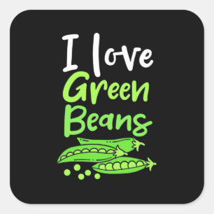 Vegetarian I love Green Bans Vierkante Sticker