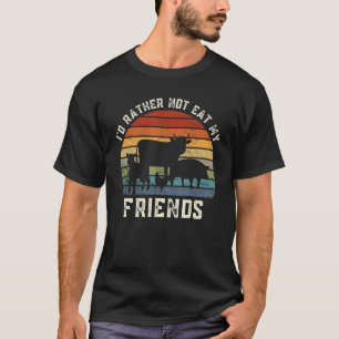 Vegetarian ik eet liever niet mijn vrienden Vintag T-shirt