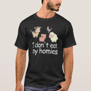 Vegetarian ik eet mijn homies grappige Vegan Love T-shirt