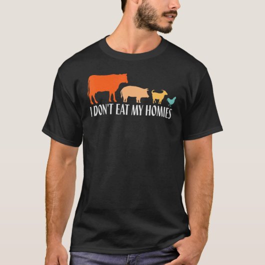 Vegetarian ik eet mijn huizen niet, grappige Vegan T-shirt (Voorkant)