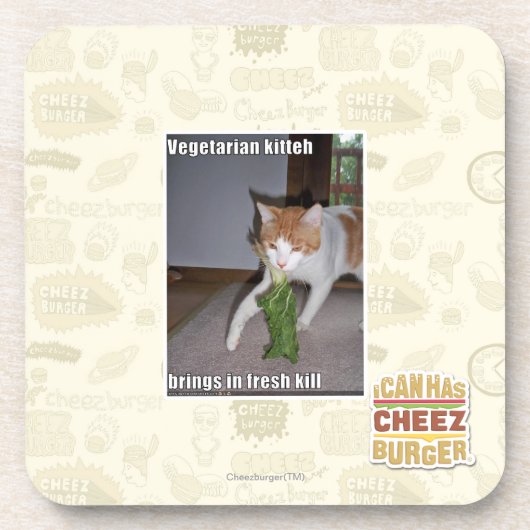 Vegetarian Kitteh Drankjes Onderzetter (Voorkant)