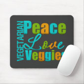 Vegetarian Peace Love Veggies Muismat (Met muis)