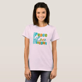 Vegetarian Peace Love Veggies T-shirt (Voorkant volledig)