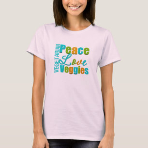 Vegetarian Peace Love Veggies T-shirt
