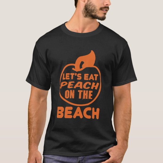 vegetarian peach saying shirt (Voorkant)