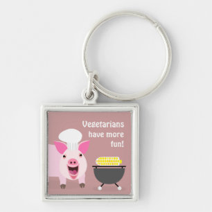Vegetarian Pig Keychaing Sleutelhanger