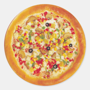Vegetarian Pizza Ronde Sticker