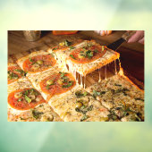 Vegetarian Pizza Square Pizza Shop Raamsticker (Vel 3)