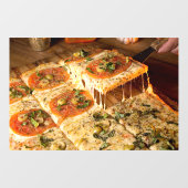 Vegetarian Pizza Square Pizza Shop Raamsticker (Vel)